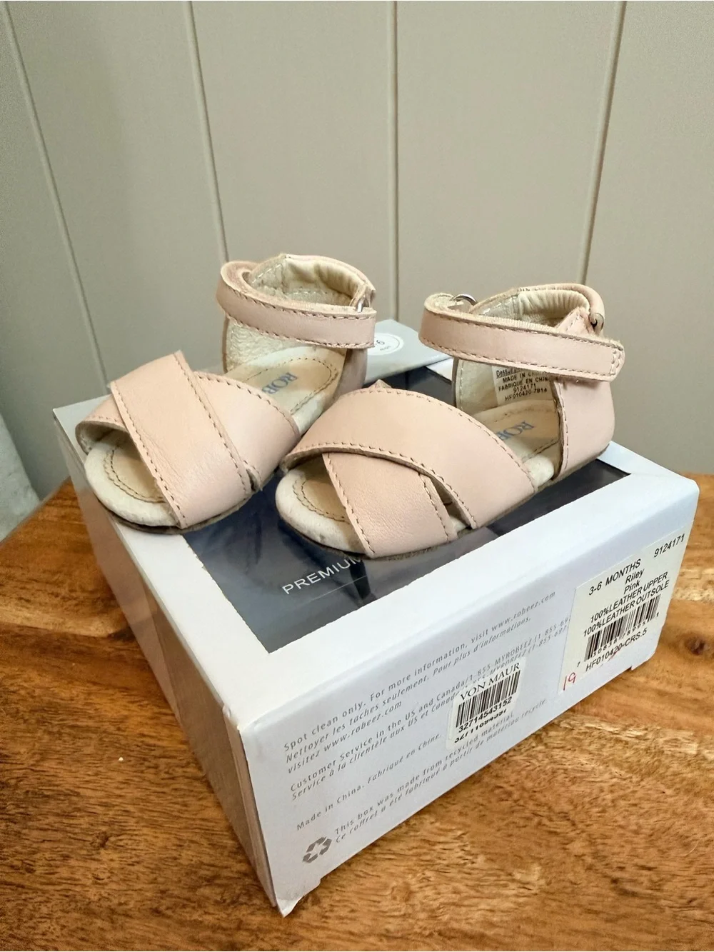 Robeez First Kicks Baby Sandals in Pale Pink